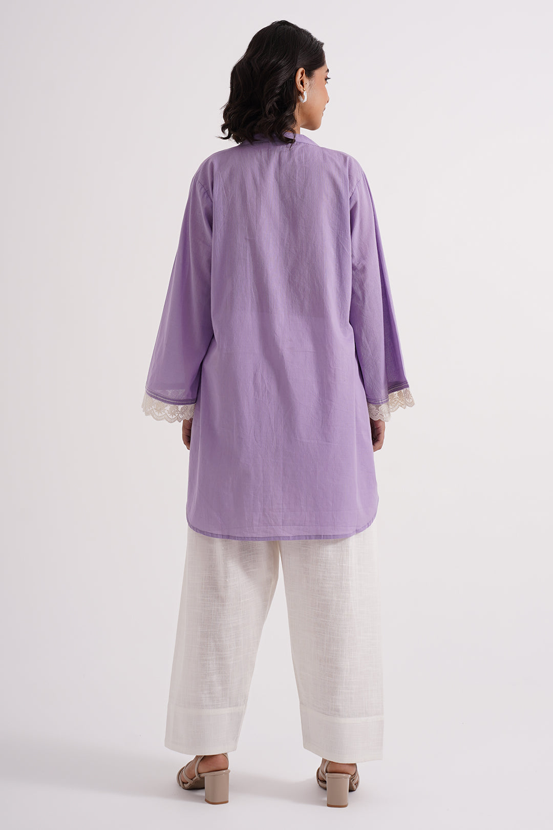 Lavender Grace Cotton Kurta With Farshi Salwar