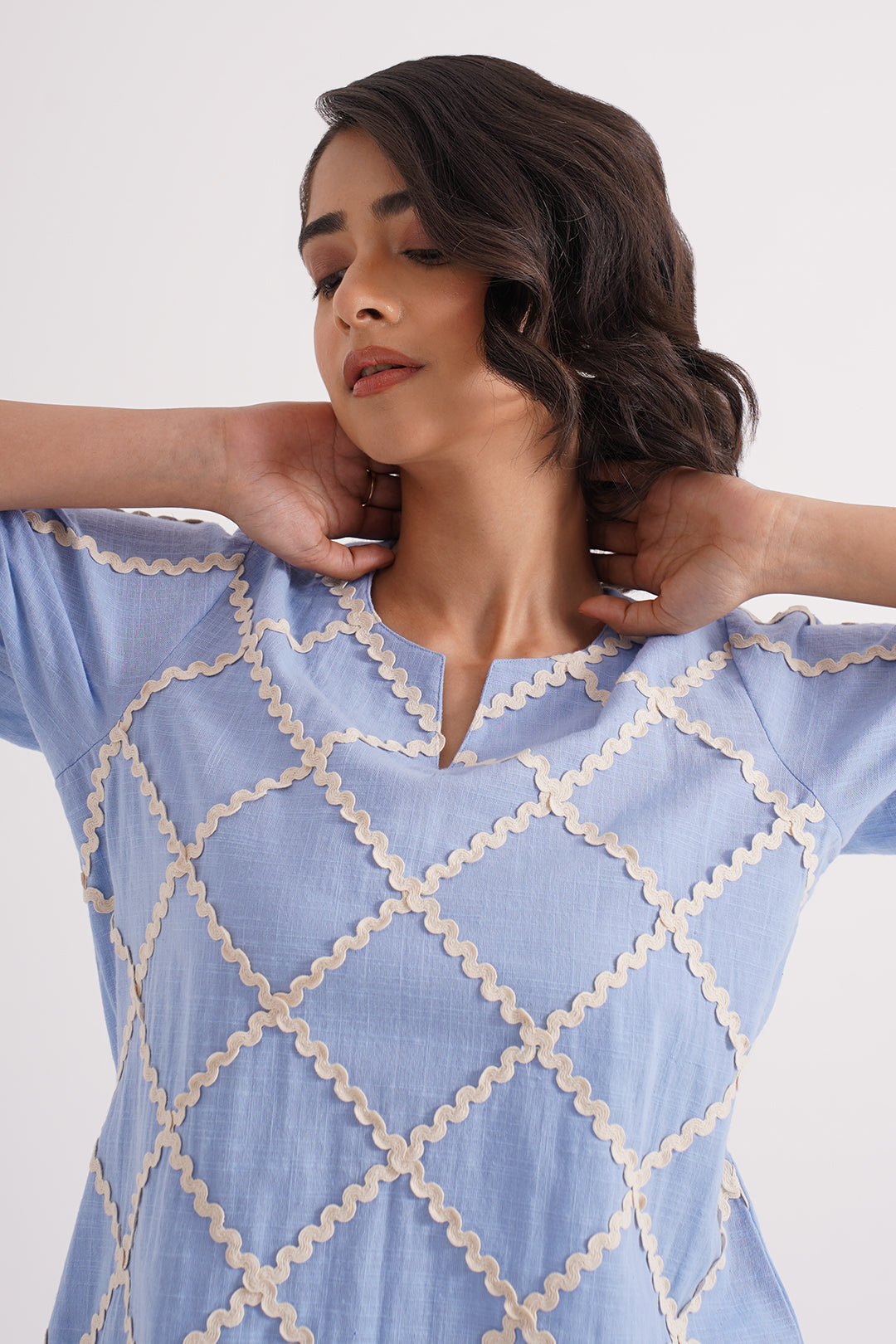 Powder Blue Cotton Co-ord Set