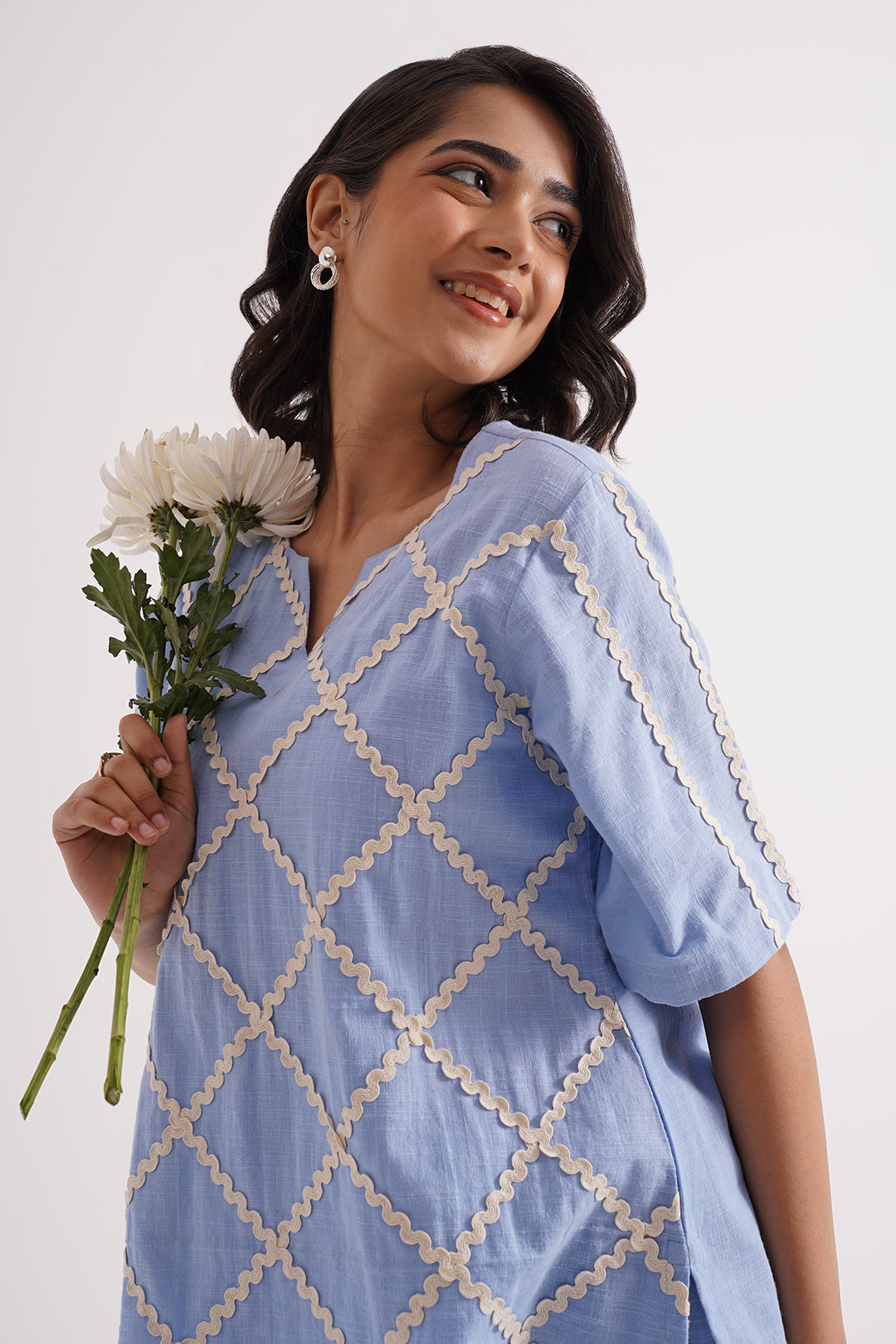 Powder Blue Cotton Co-ord Set