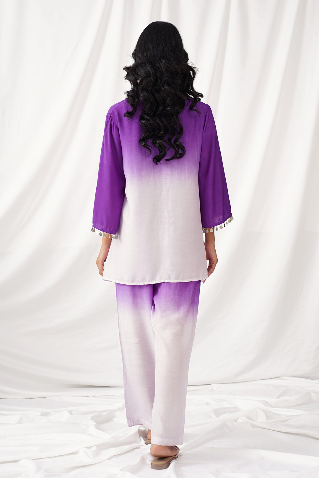 Purple Ombre Muslin Co-ord Set