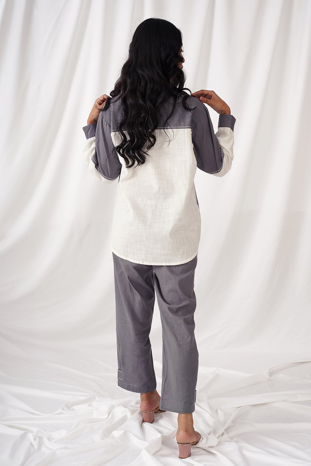 Grey and White Minimalist Co-ord Set