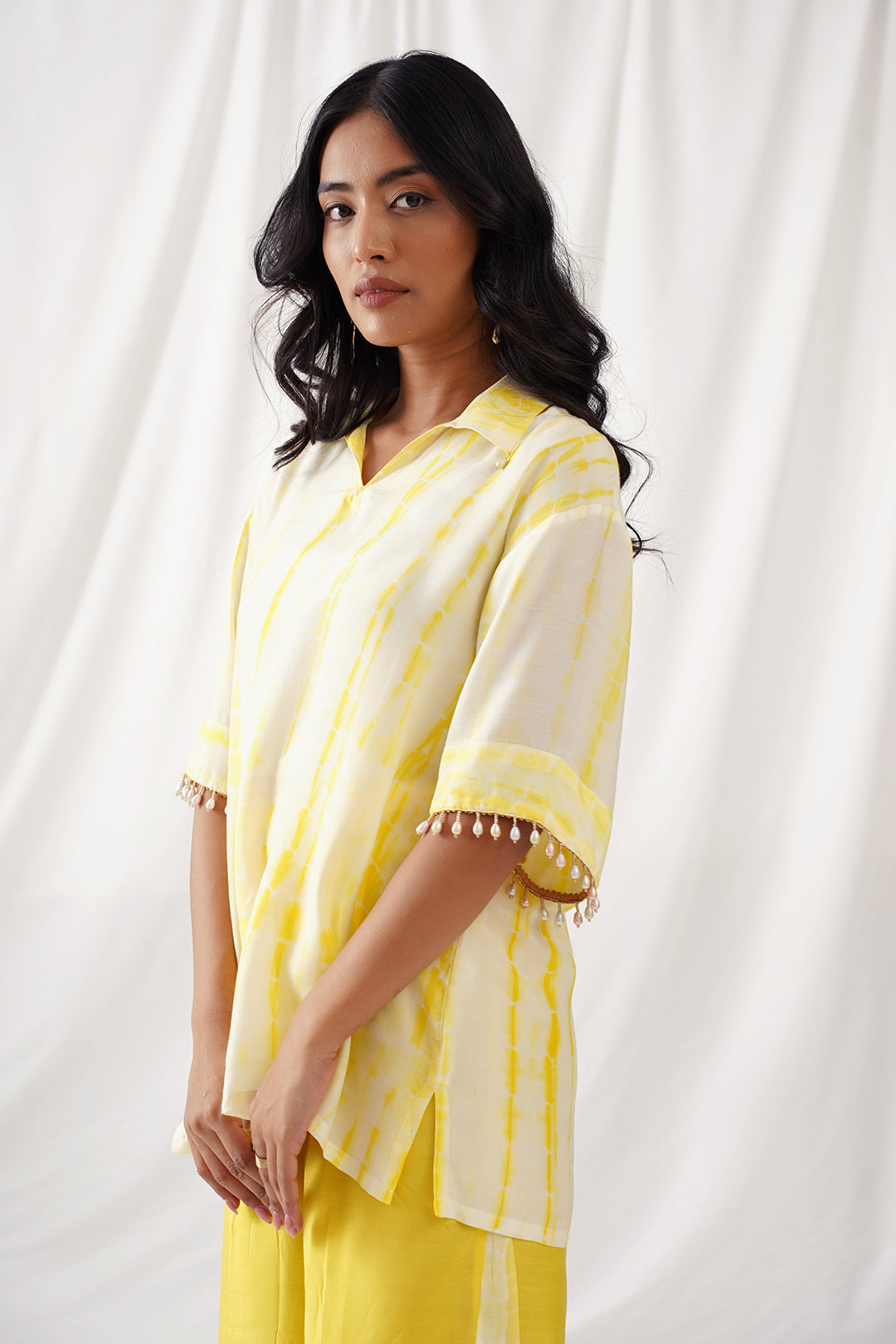 Yellow Bliss Muslin Tie Dye Co-ord Set