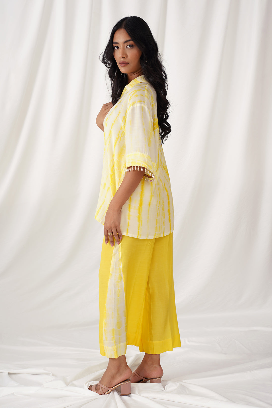 Yellow Bliss Muslin Tie Dye Co-ord Set