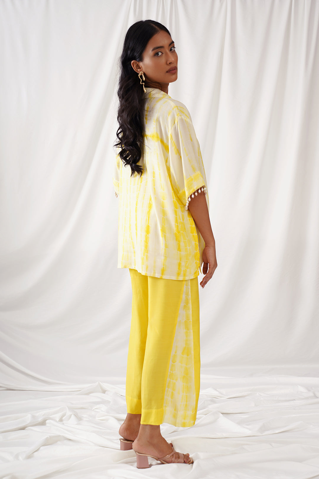 Yellow Bliss Muslin Tie Dye Co-ord Set