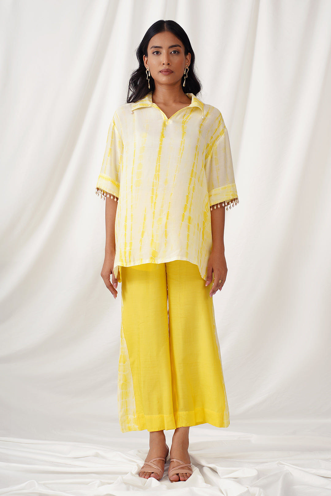 Yellow Bliss Muslin Tie Dye Co-ord Set