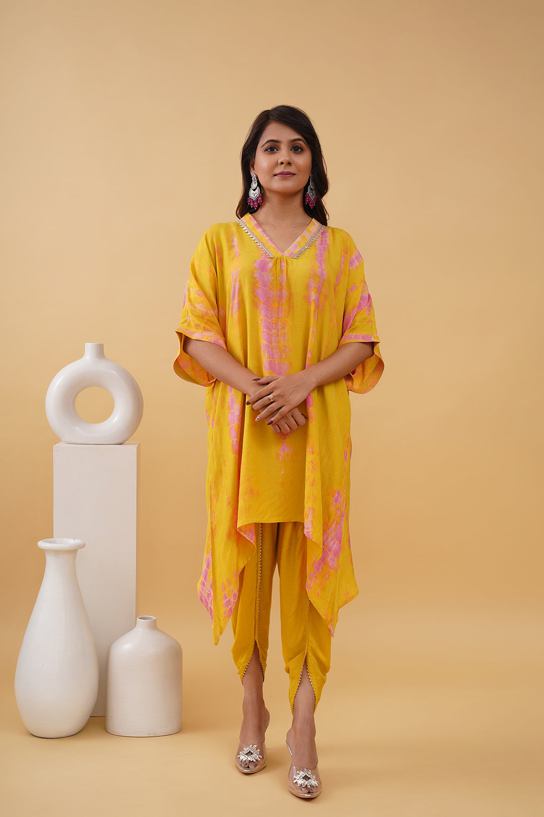 Mustard Yellow Boho Muslin Tie Dye Co-ord Set