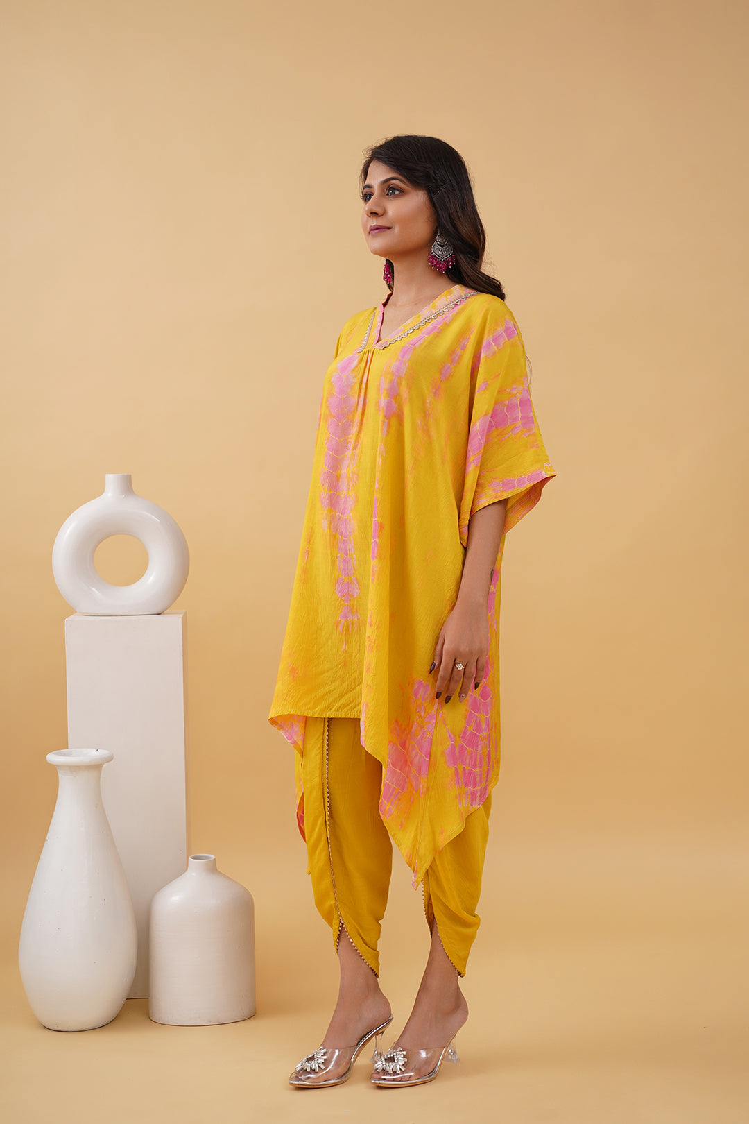 Mustard Yellow Boho Muslin Tie Dye Co-ord Set