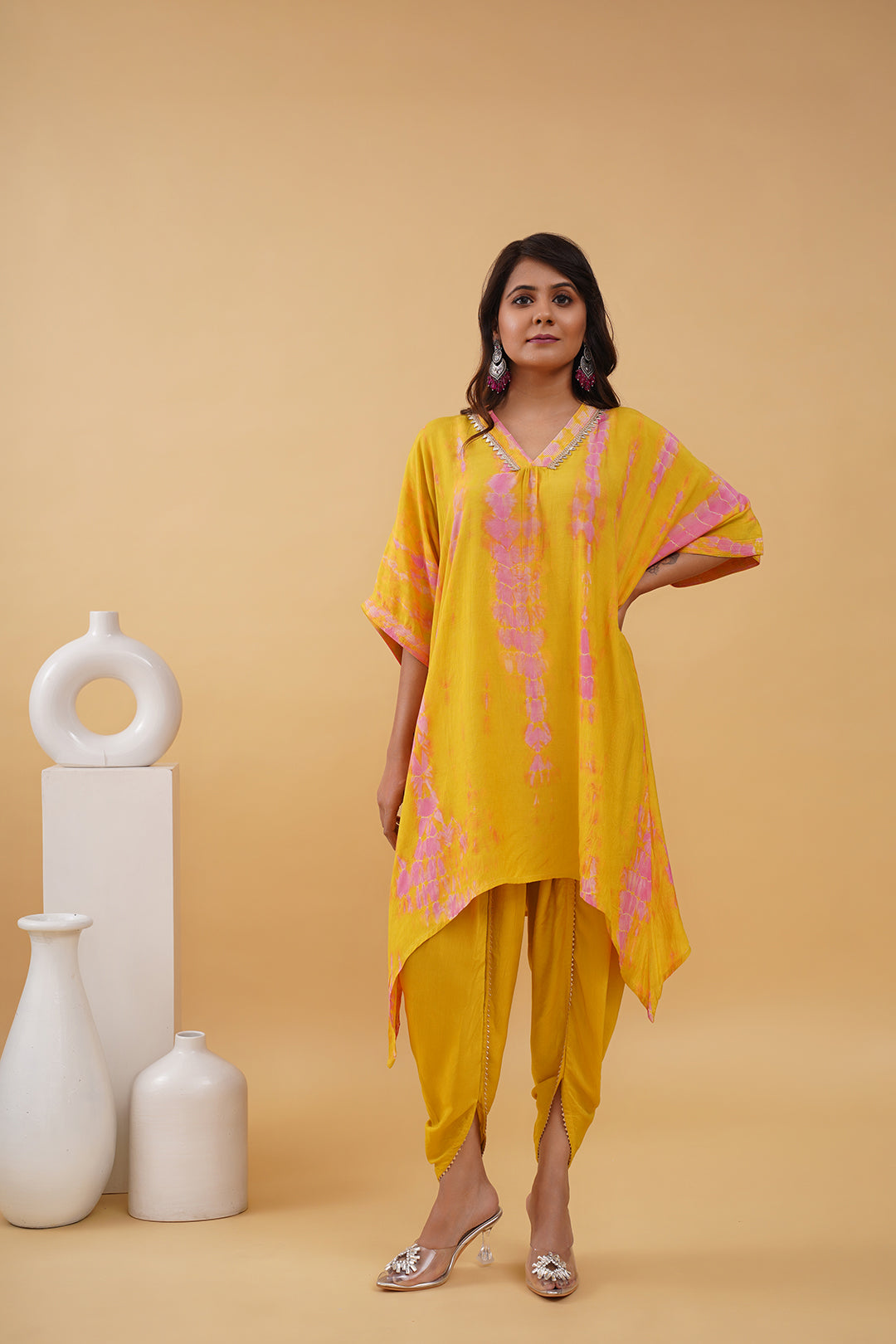 Mustard Yellow Boho Muslin Tie Dye Co-ord Set