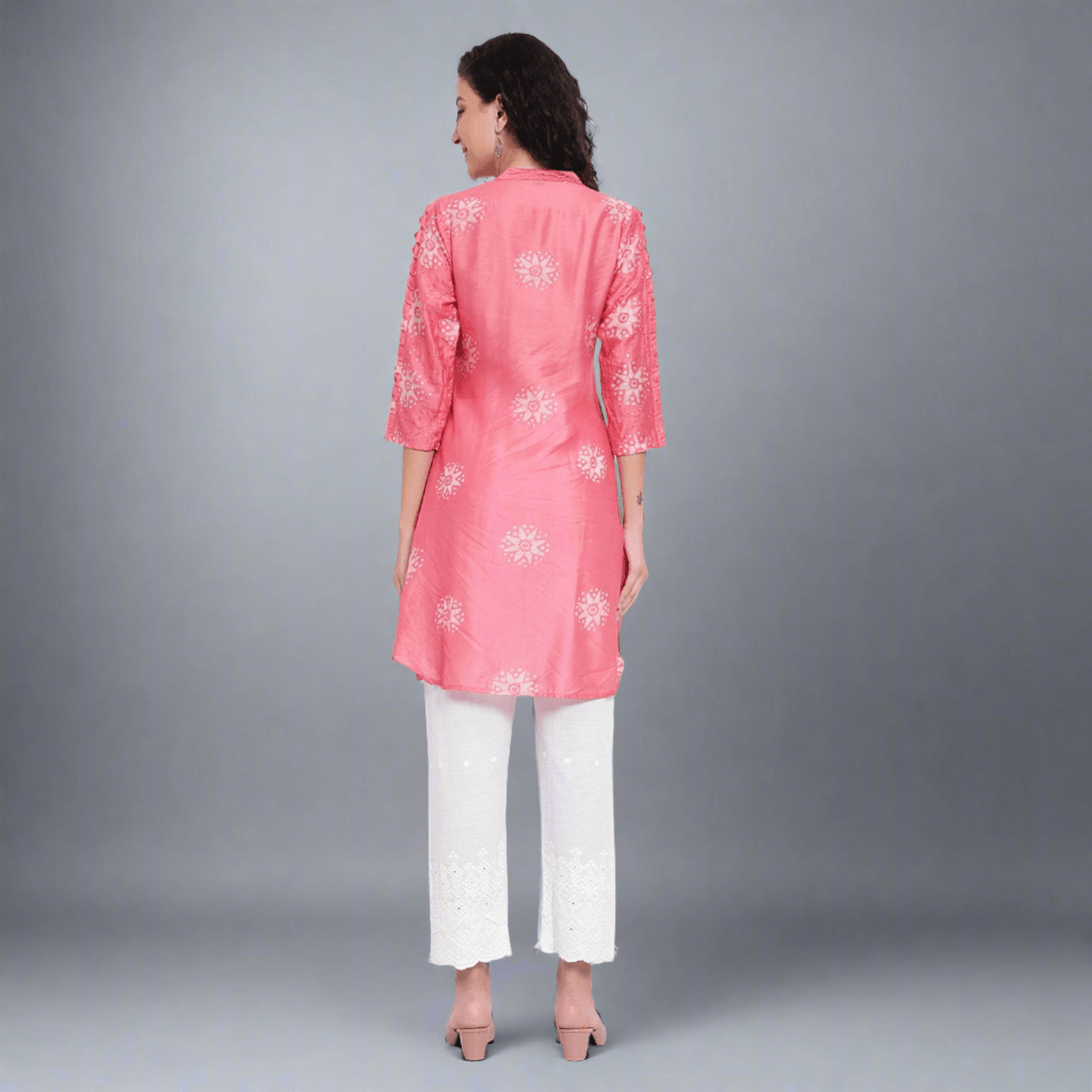 Coral Batik Printed Muslin Co-ord Set