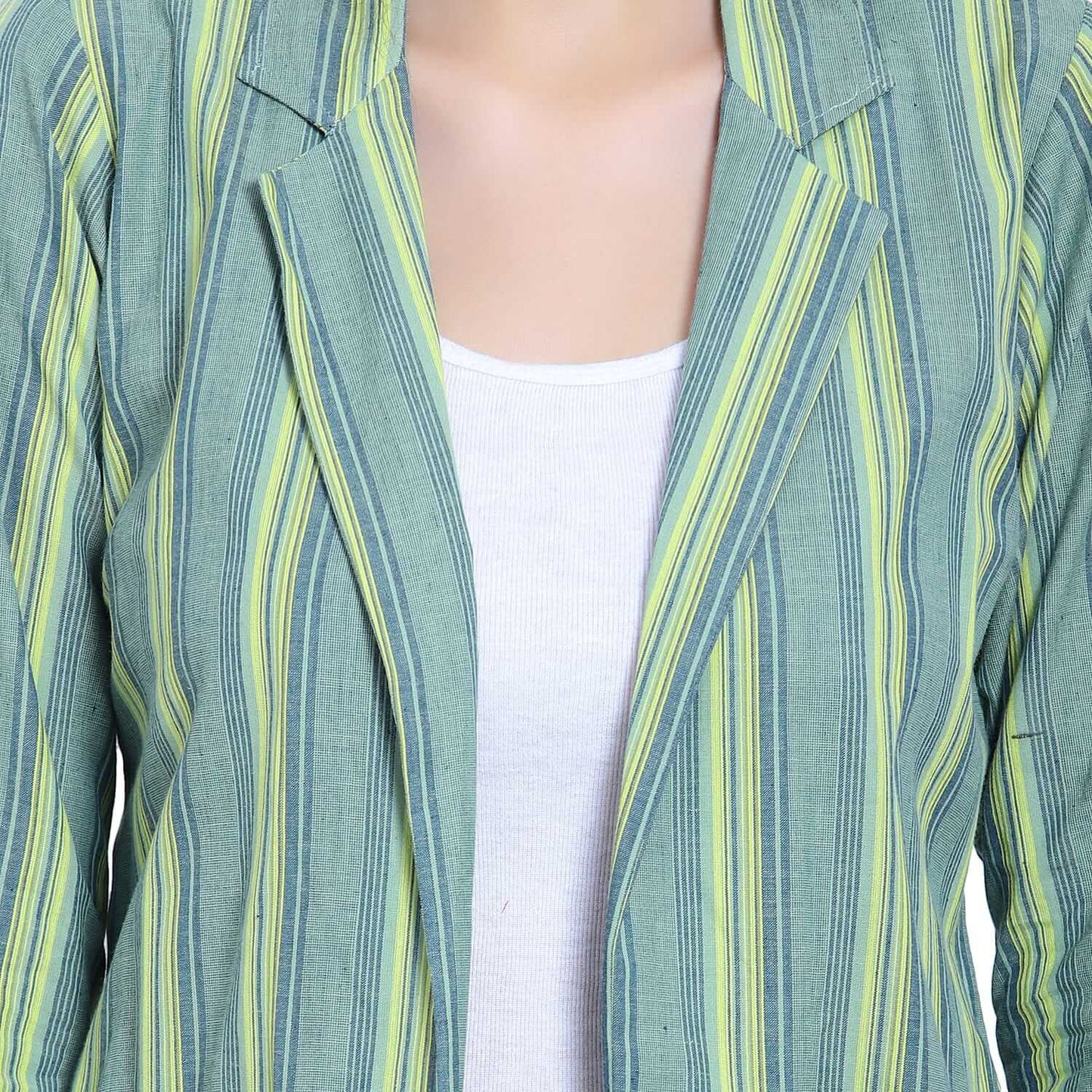 Green Striped Cotton Co-ord Set - LABEL OSS