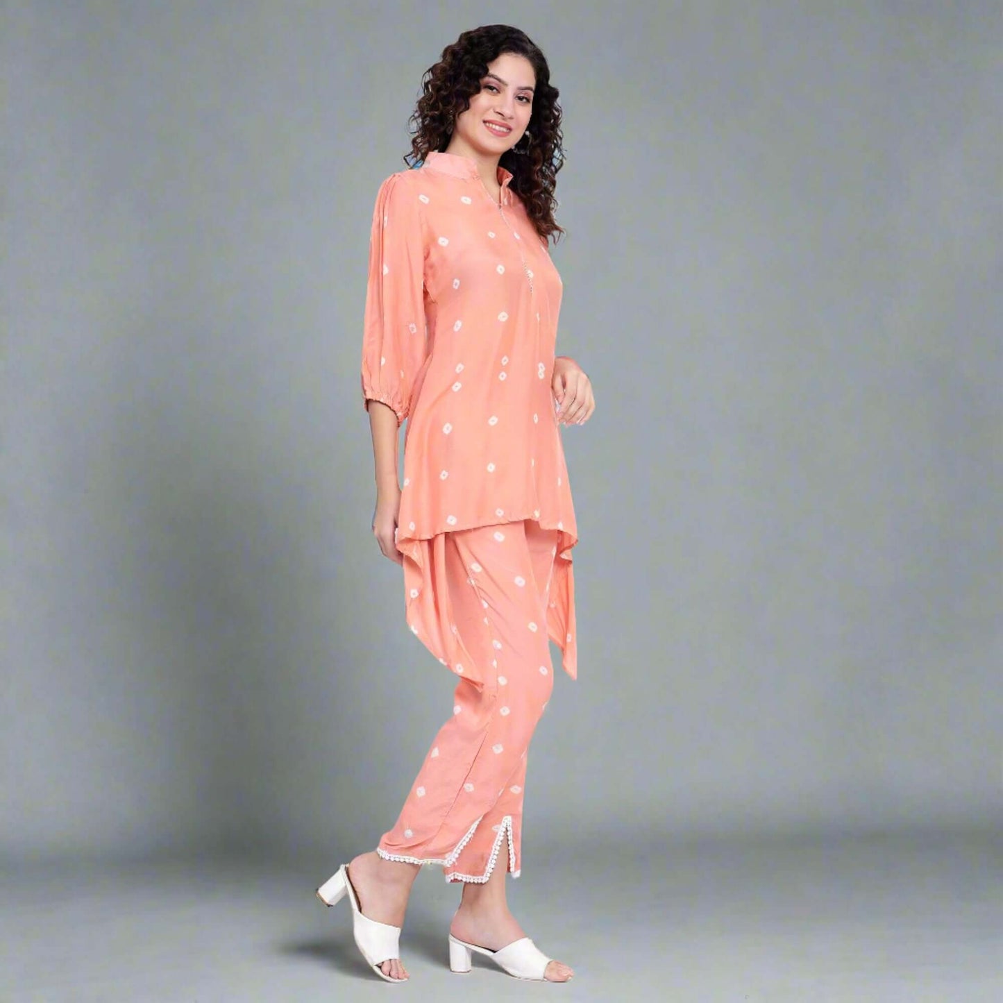 Peach Pink Muslin Tie-Dye Co-ord Set