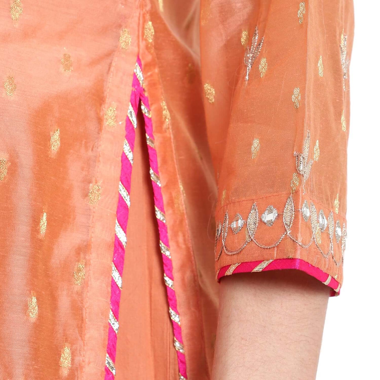 Orange Chanderi Silk Two-Piece Dress