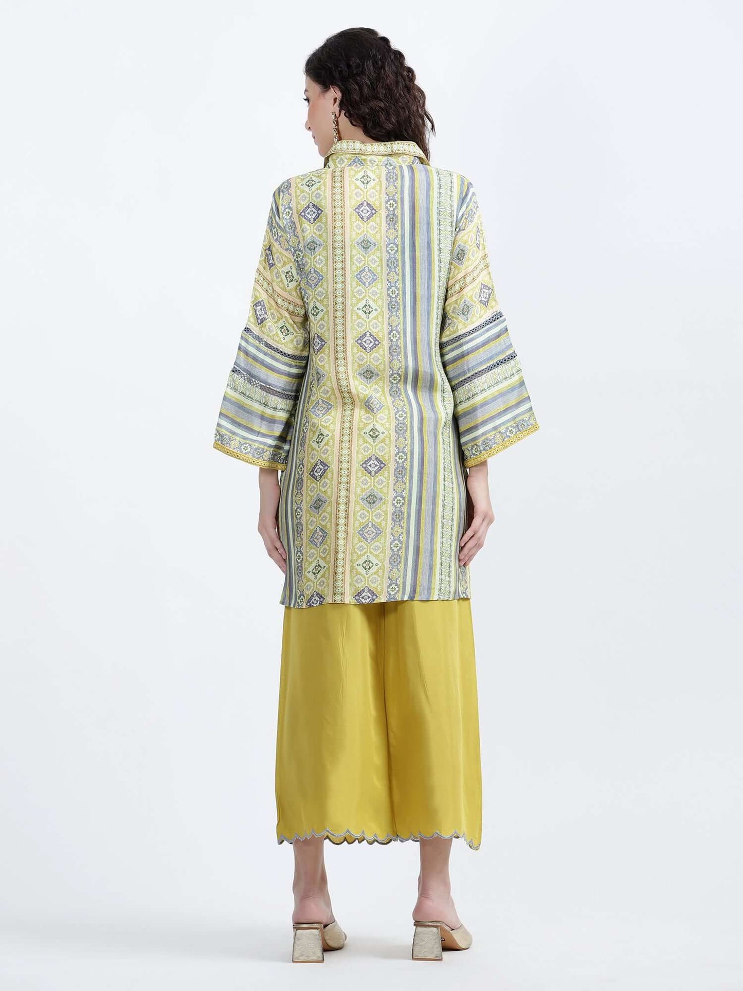 Yellow Printed Muslin Co-ord Set