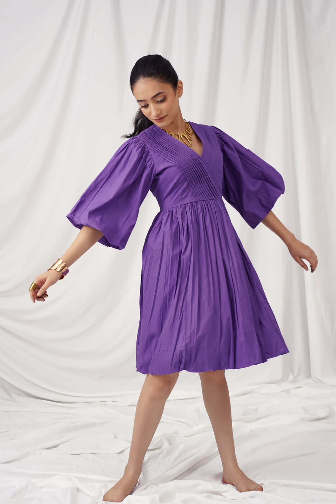 Royal Purple Cotton Chic Dress