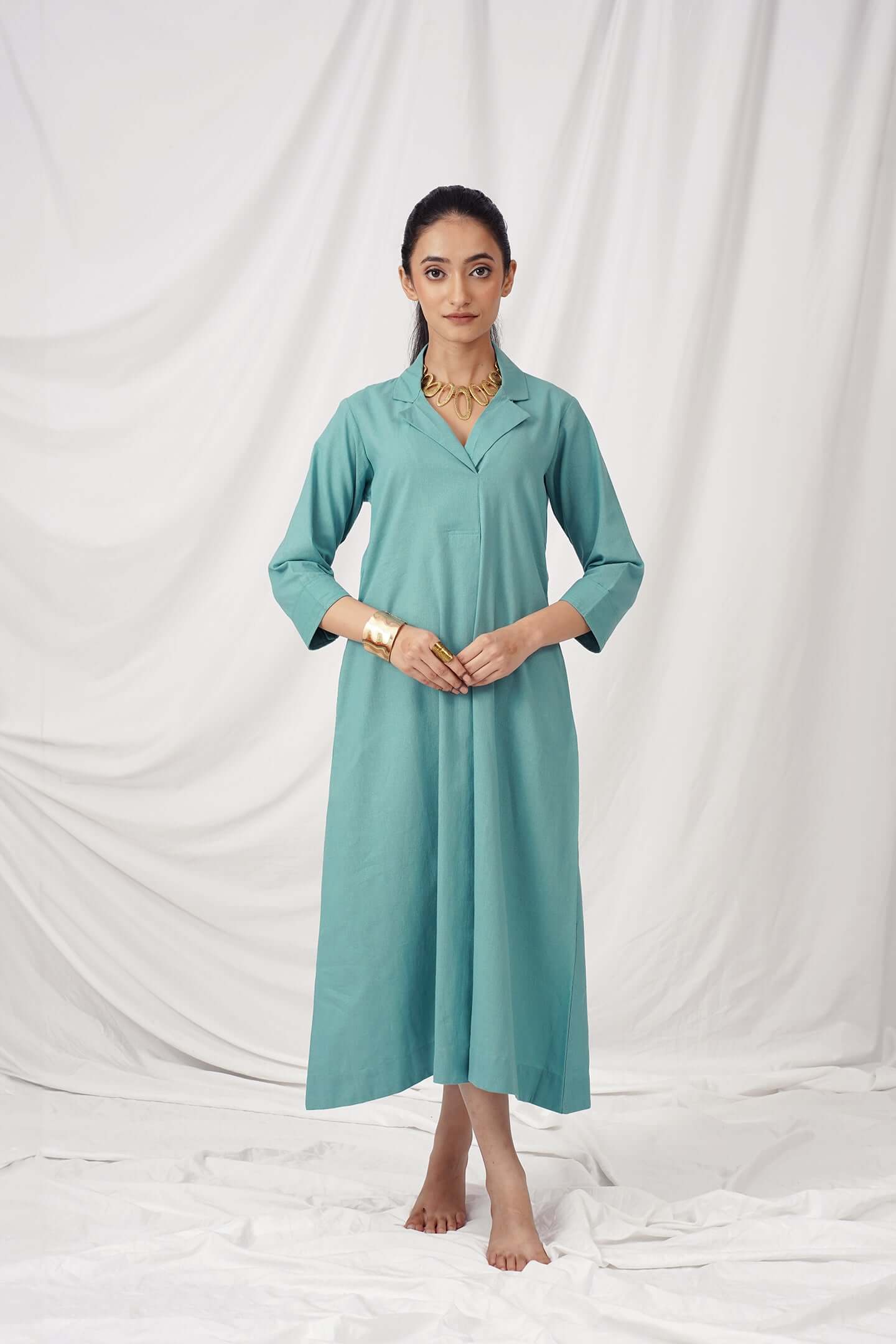 Ocean Green Cotton Dress