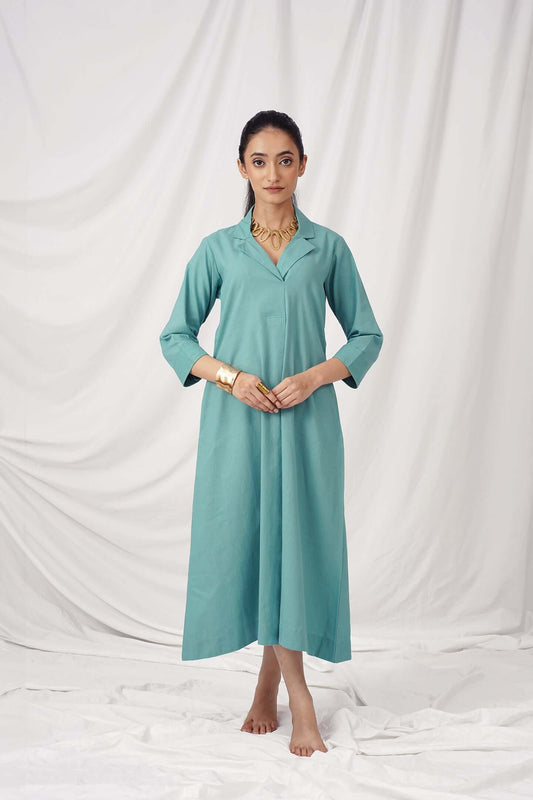 Ocean Green Cotton Dress