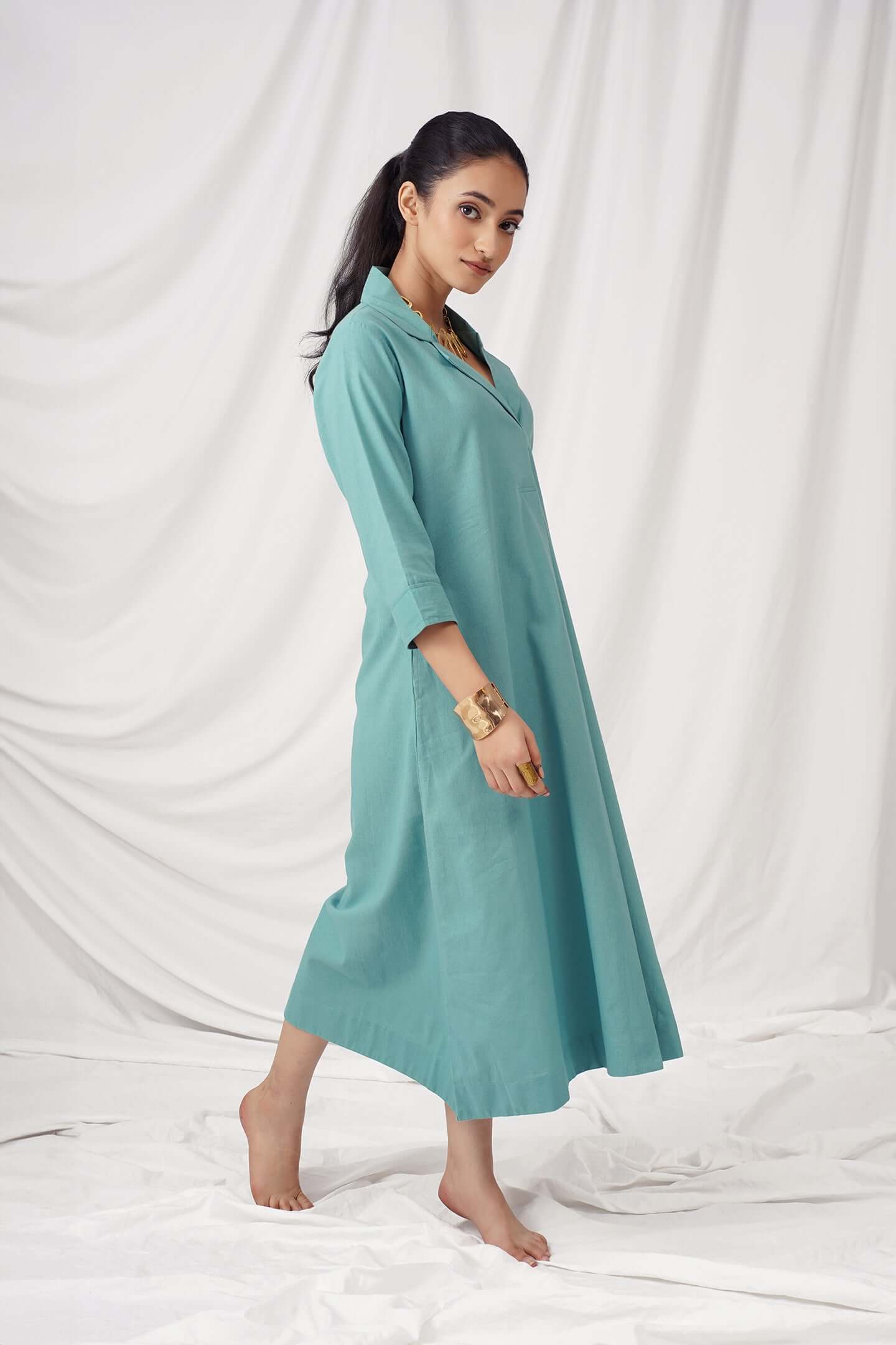 Ocean Green Cotton Dress