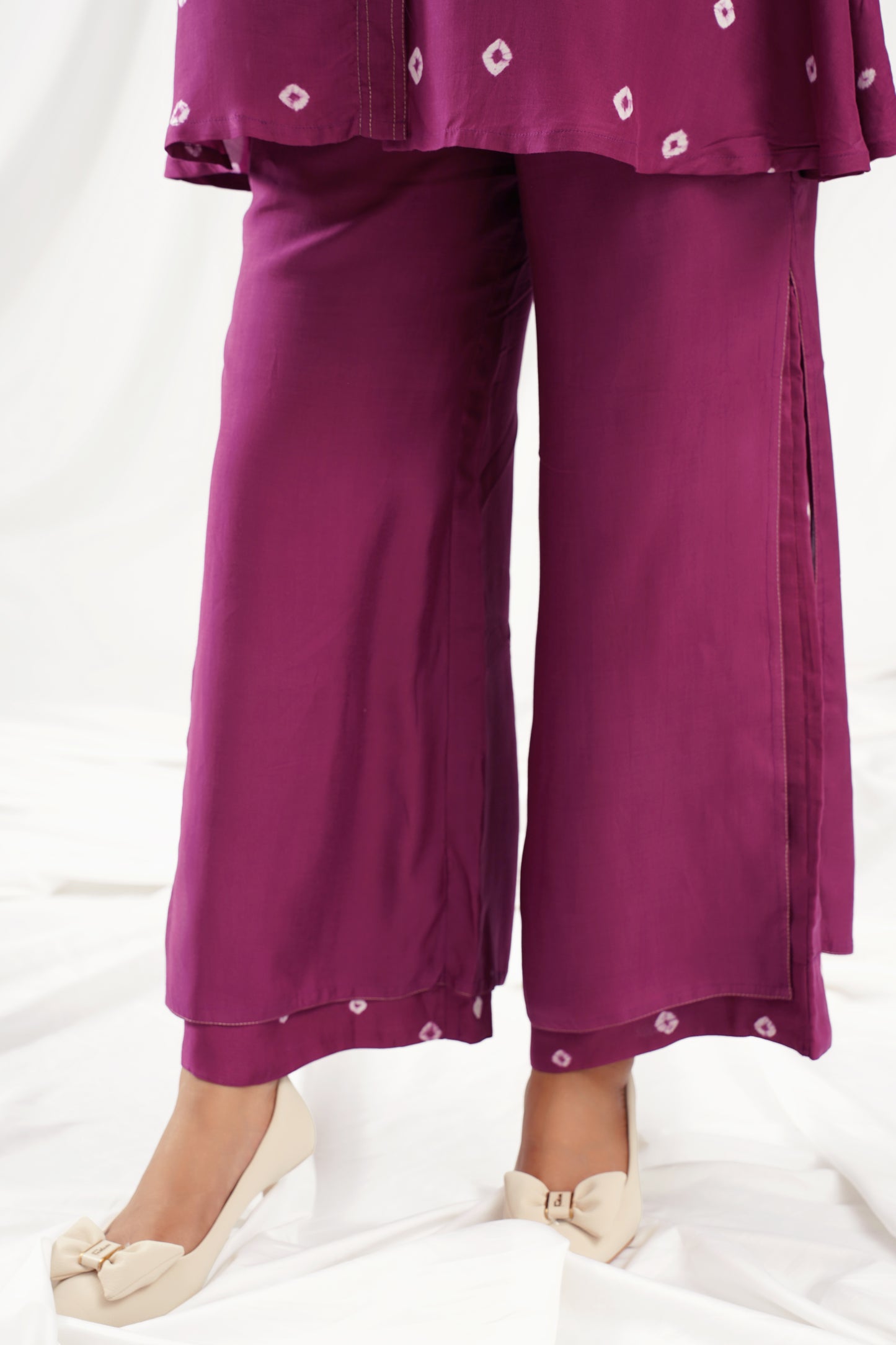 Wine Fusion Muslin Co-ord Set