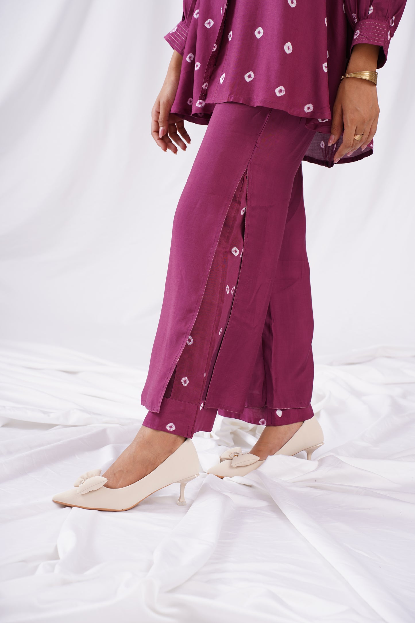 Wine Fusion Muslin Co-ord Set