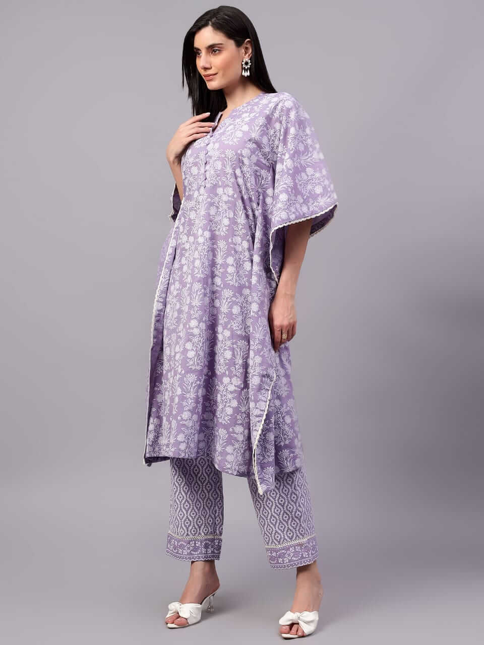 Lavender Cotton Kaftan Set