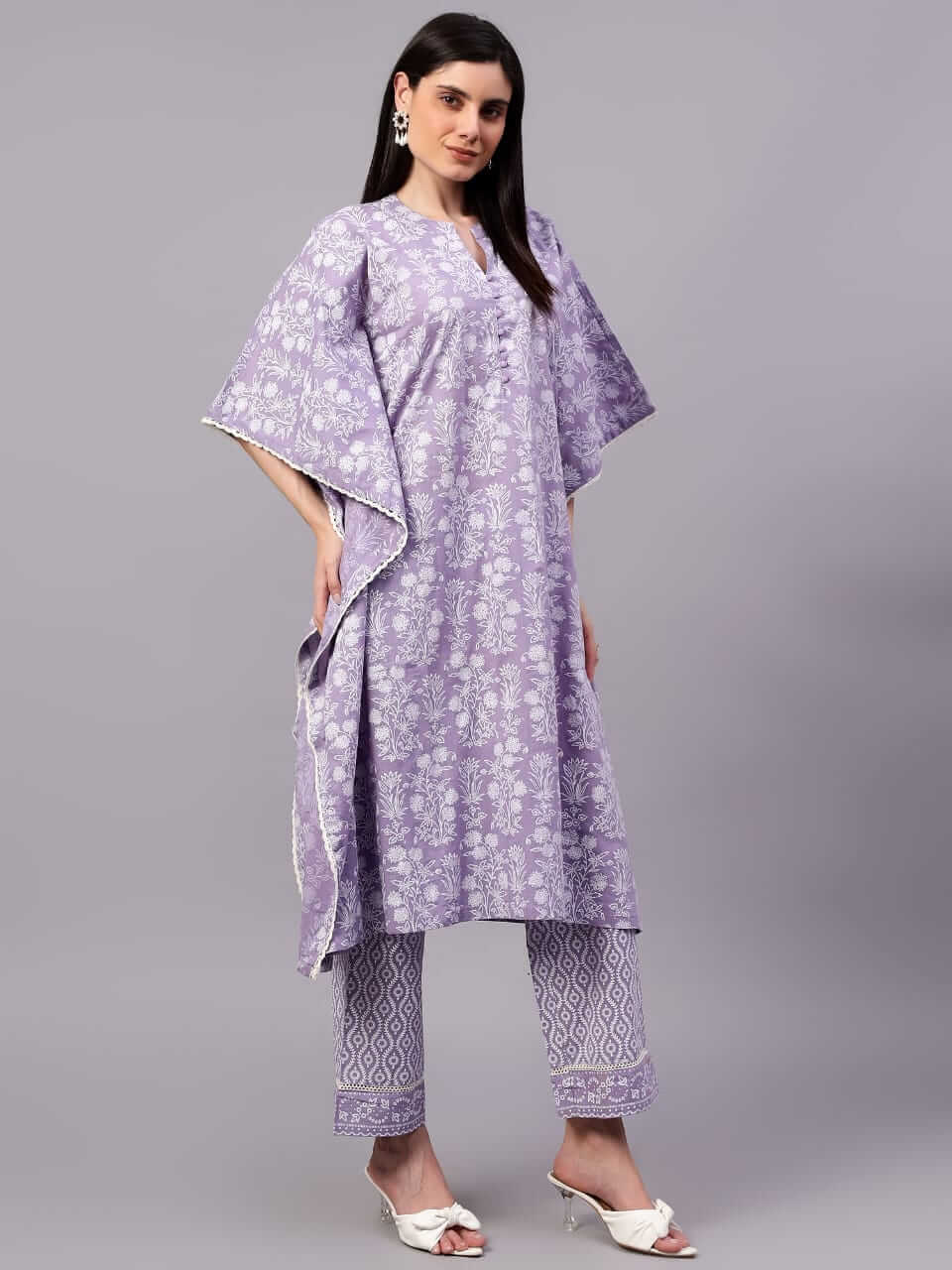 Lavender Cotton Kaftan Set