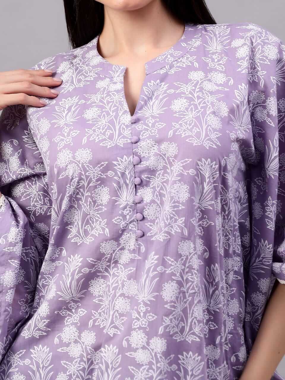 Lavender Cotton Kaftan Set