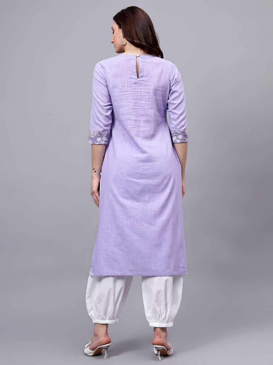 Lilac Mist Cotton Slub Straight Kurta