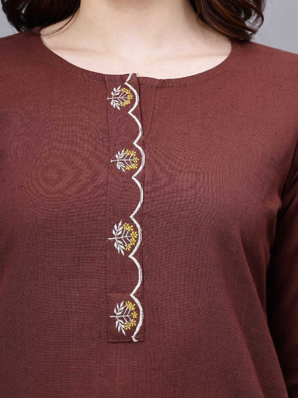 Coffee Cotton Flex Straight Kurta