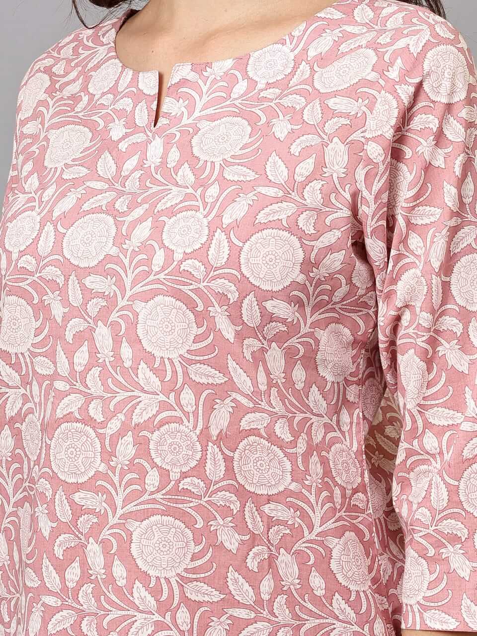 Salmon Pink Cotton Loungewear Set