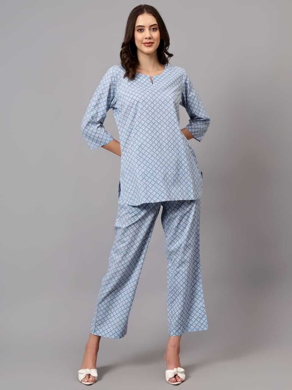 Carolina Blue Cotton Loungewear Set