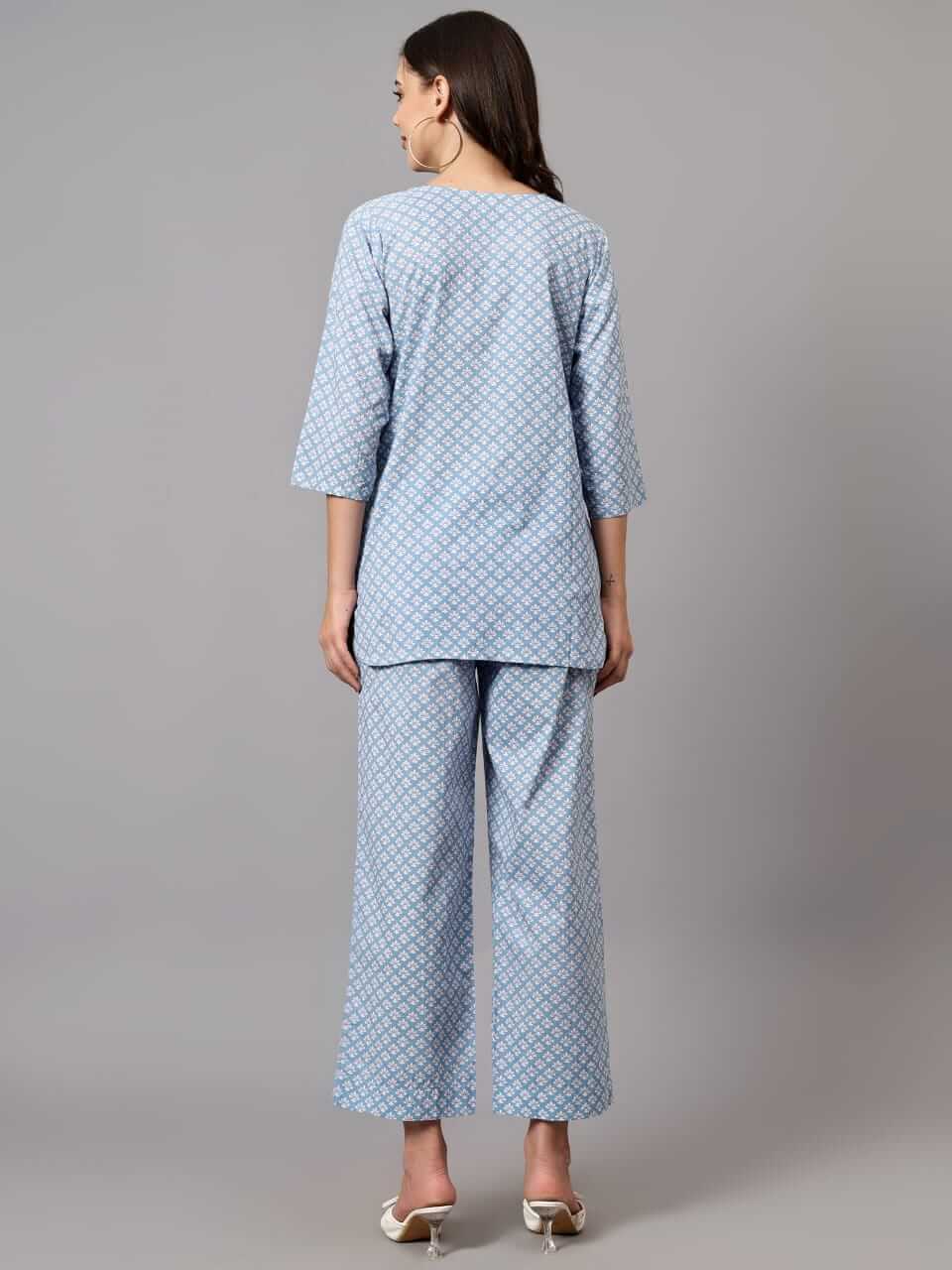 Carolina Blue Cotton Loungewear Set