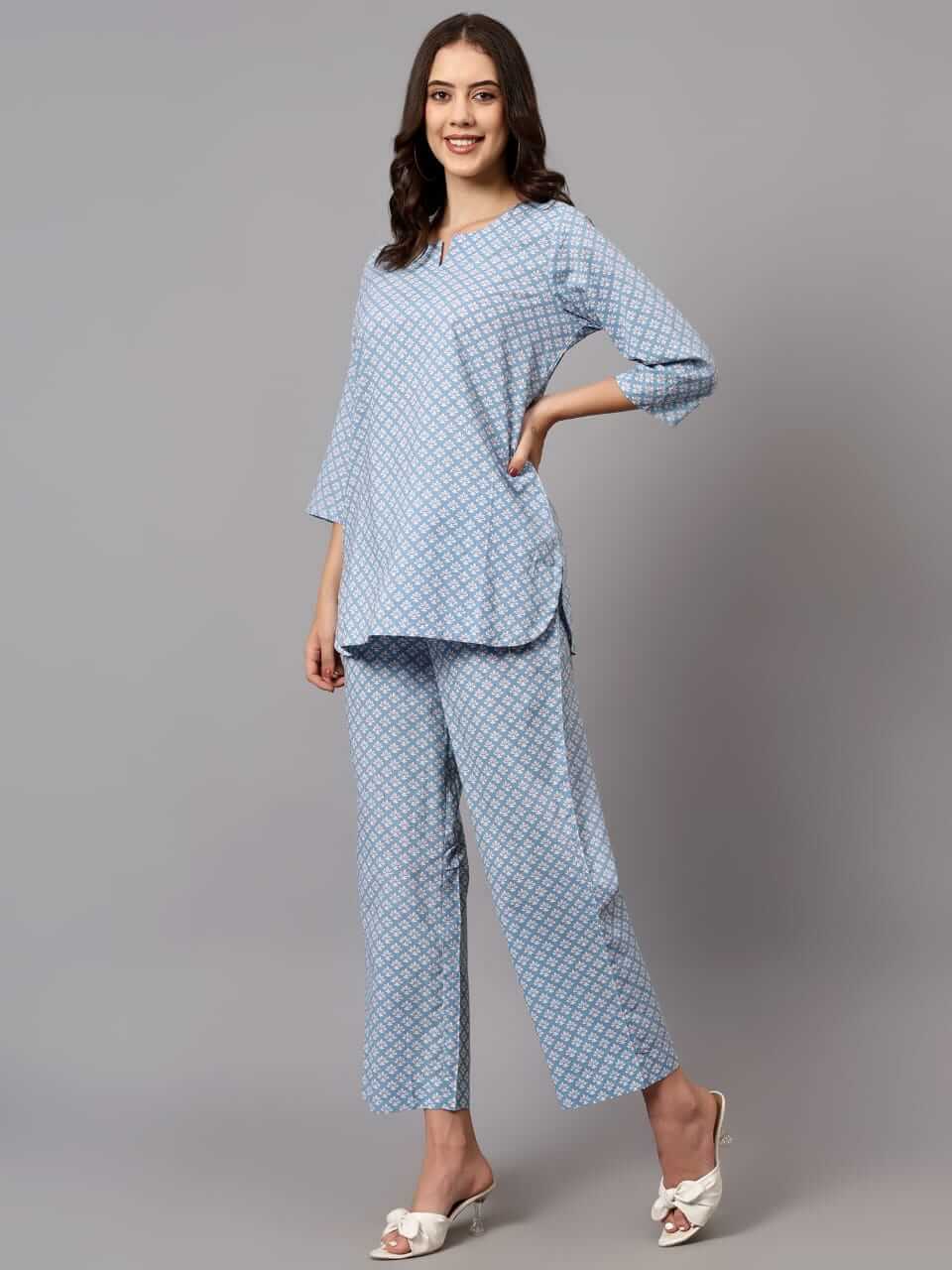 Carolina Blue Cotton Loungewear Set