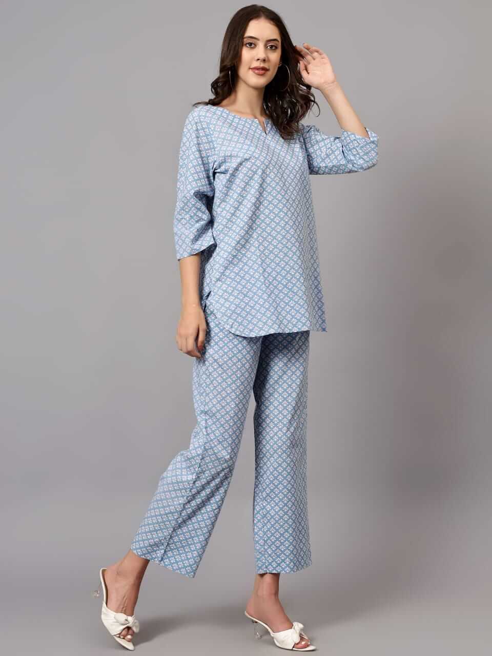 Carolina Blue Cotton Loungewear Set