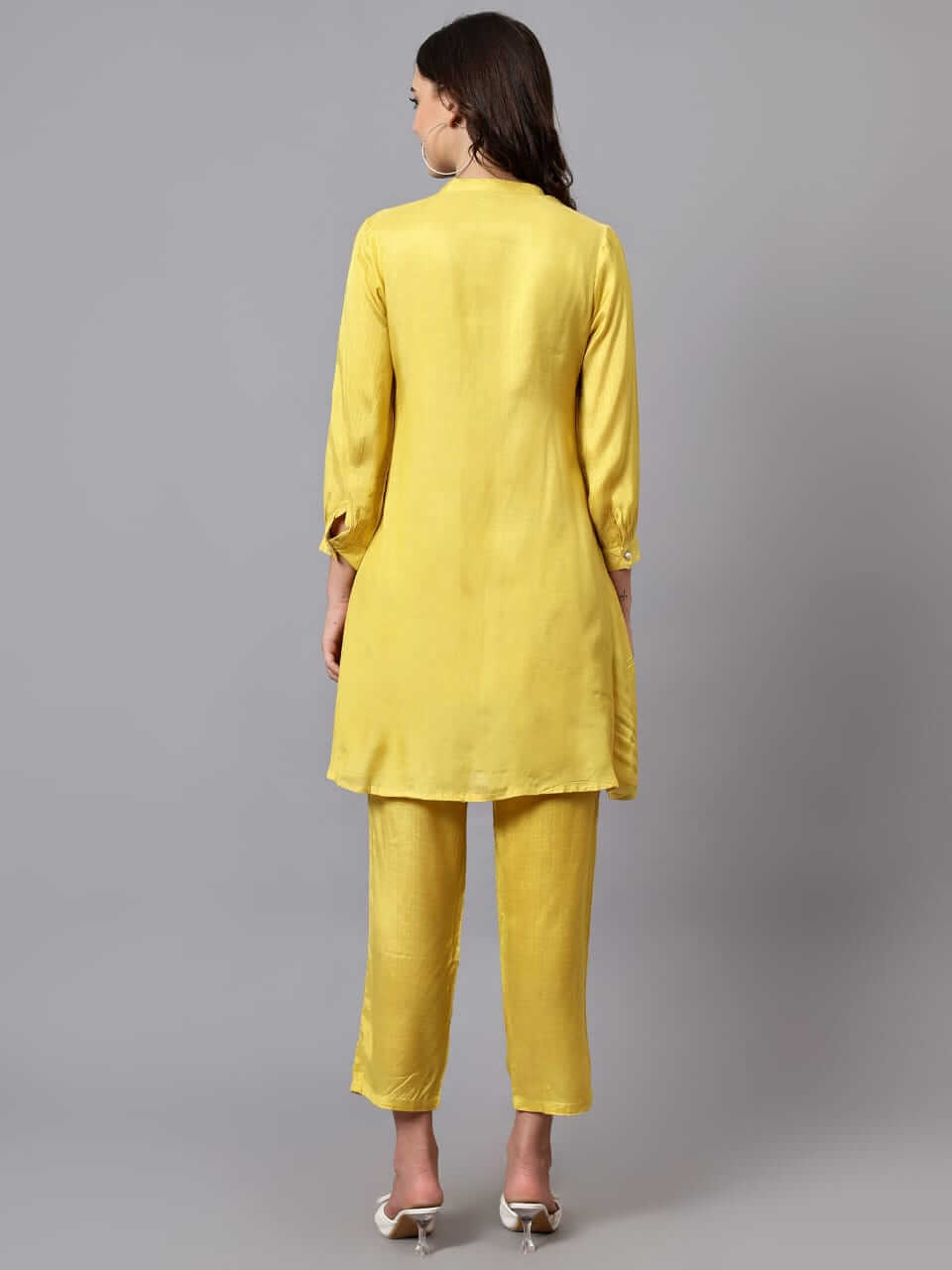 Golden Yellow Cotton Silk Co-ord Set