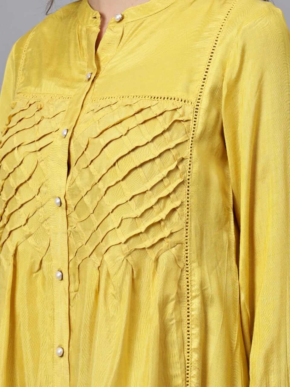 Golden Yellow Cotton Silk Co-ord Set