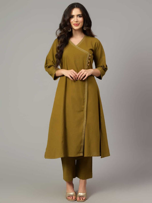 Olive Green Elegant Co-ord Set