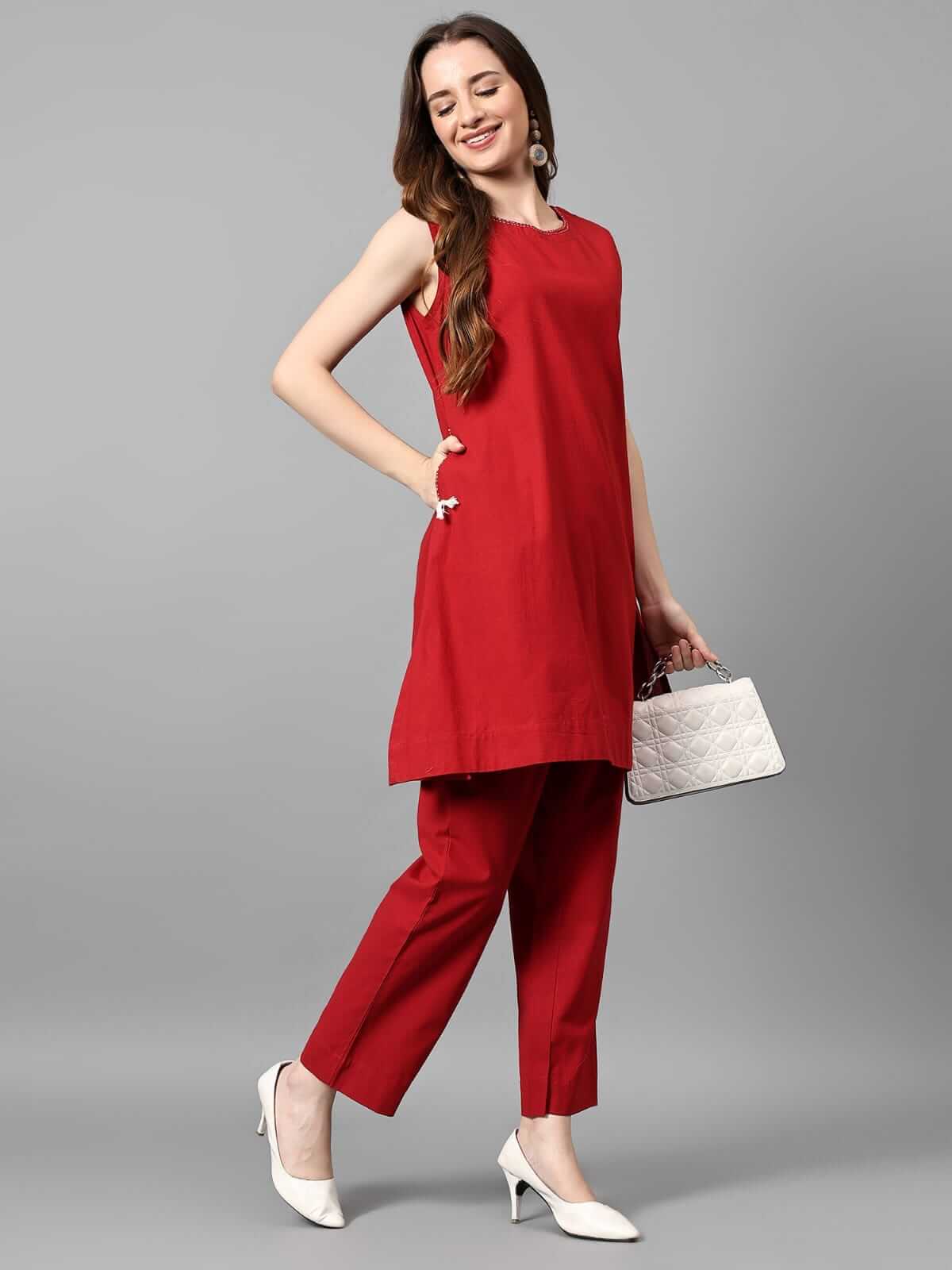 Heritage Red Stylish Co-ord Set