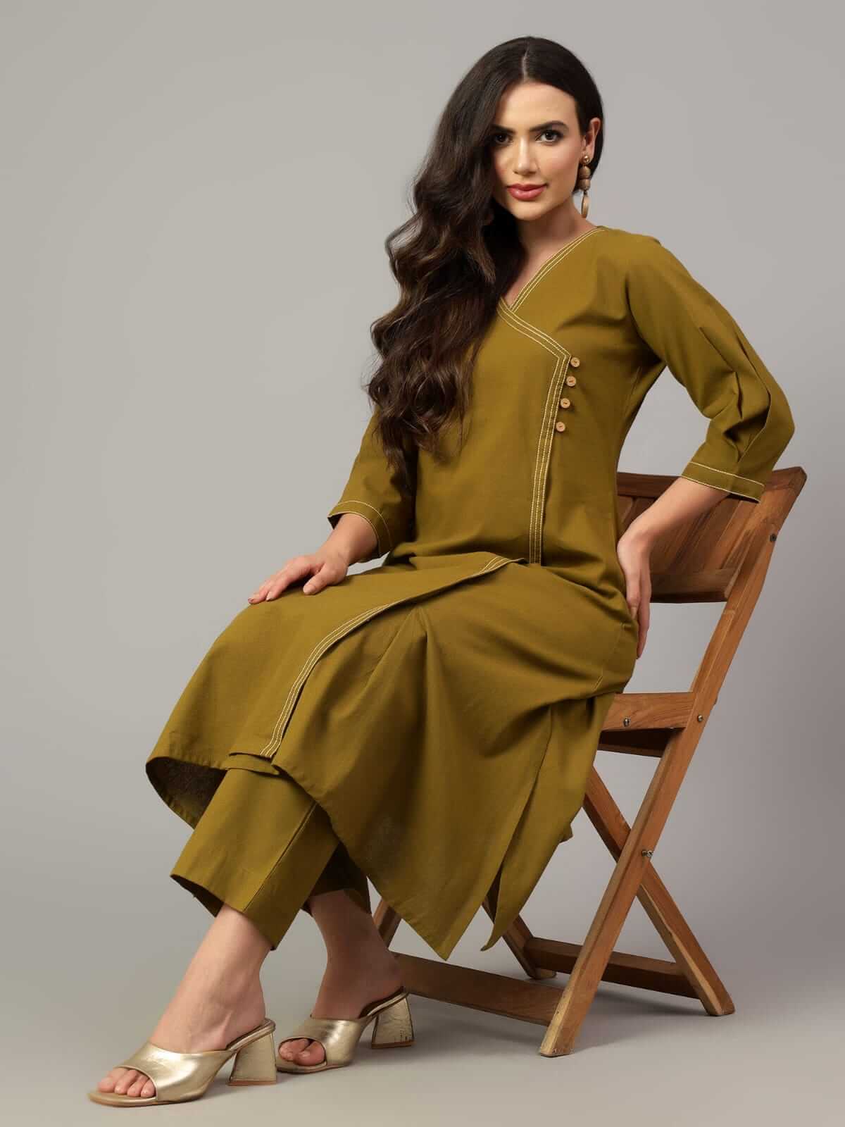 Olive Green Elegant Co-ord Set