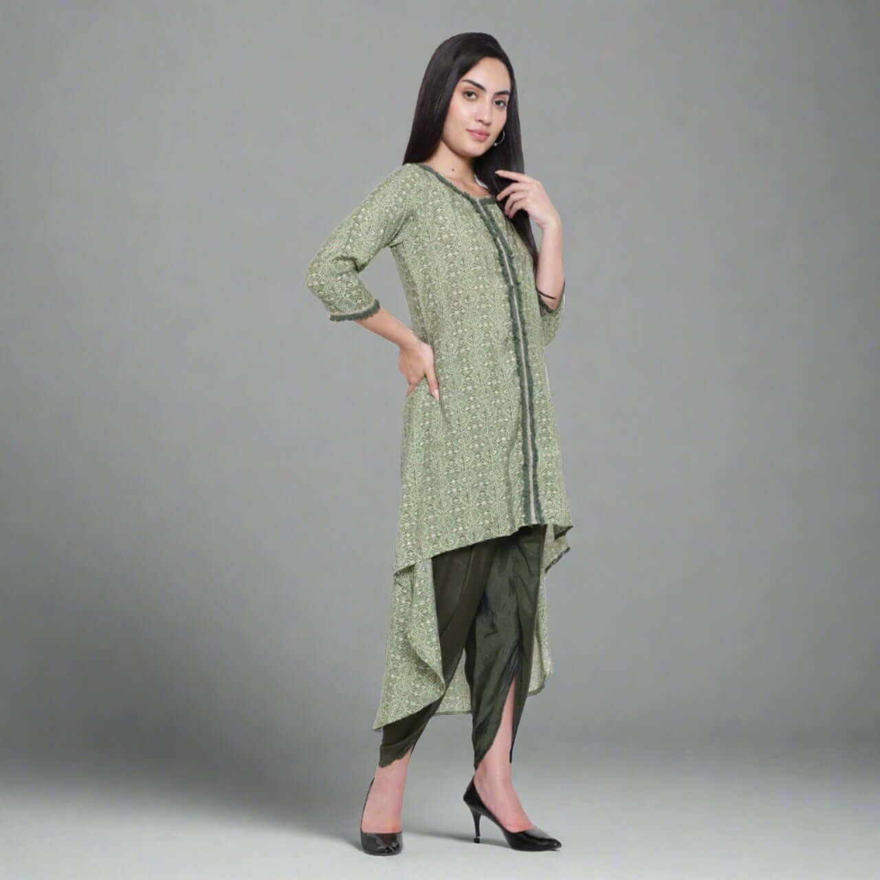 Avocado Green Muslin Co-ord Set - LABEL OSS