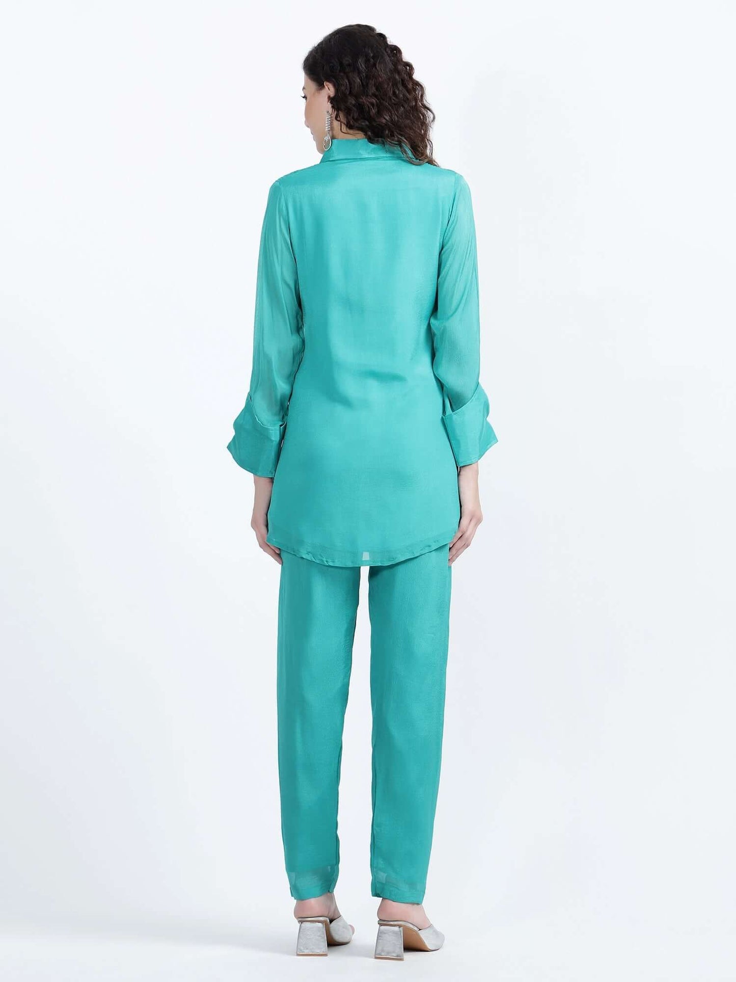 Emerald Green Pure Chinon Co-ord Set - LABEL OSS