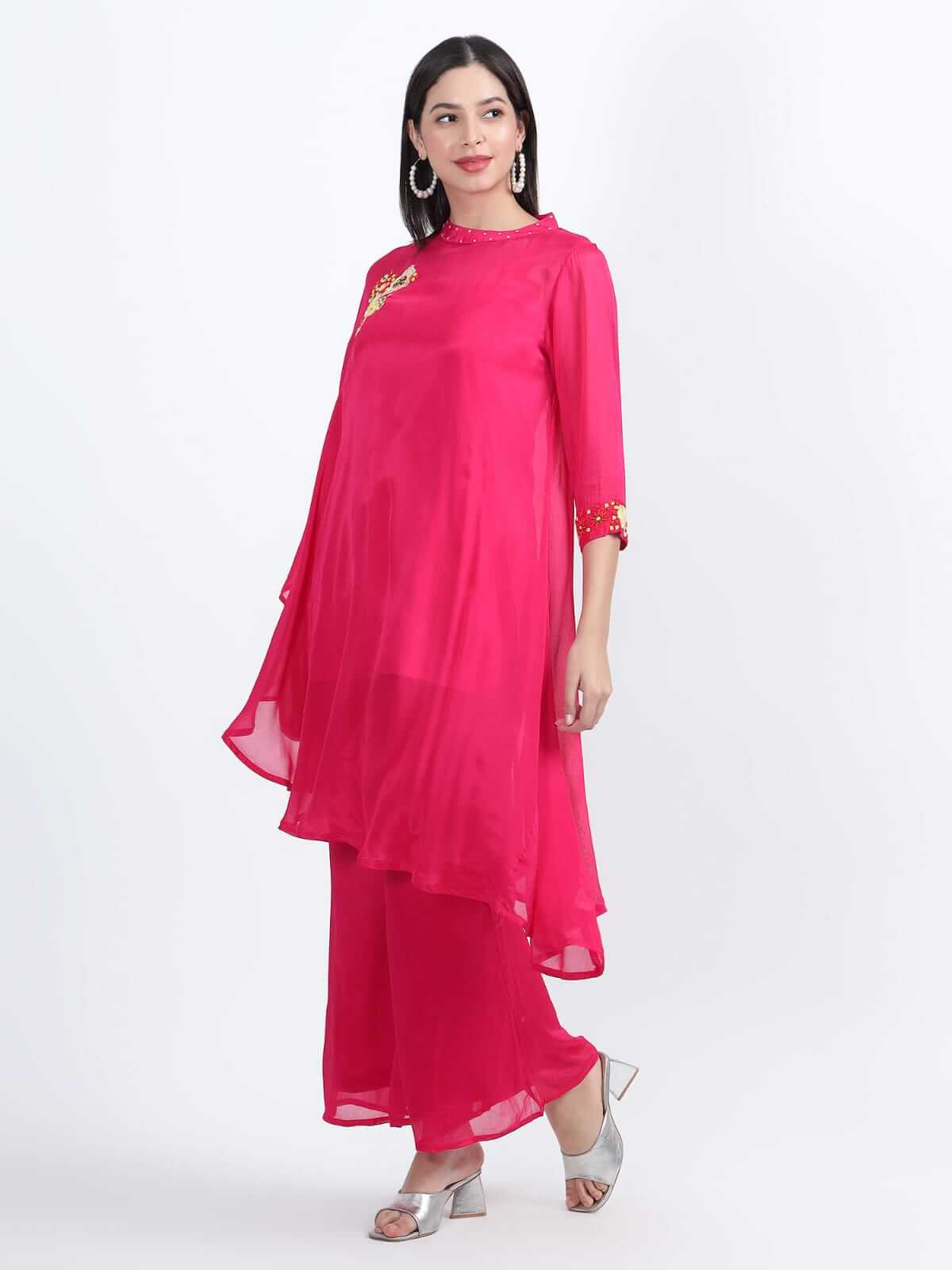 Fuchsia Chinnon Kaftan Set - LABEL OSS