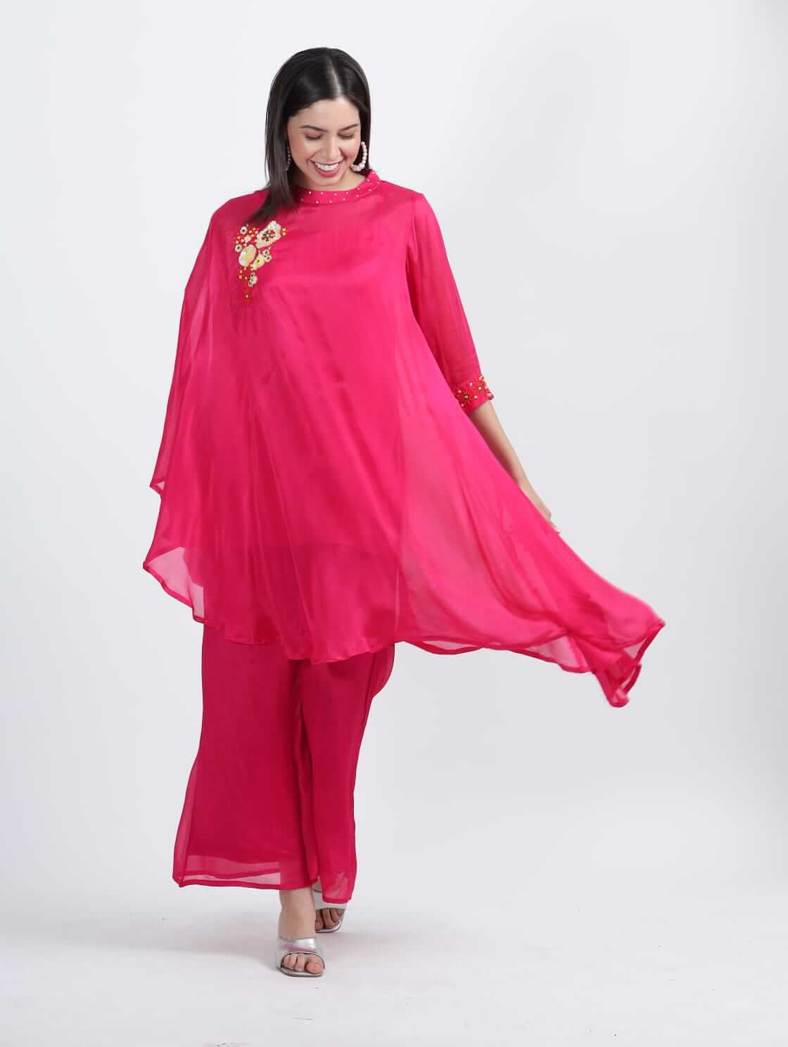 Fuchsia Chinnon Kaftan Set - LABEL OSS