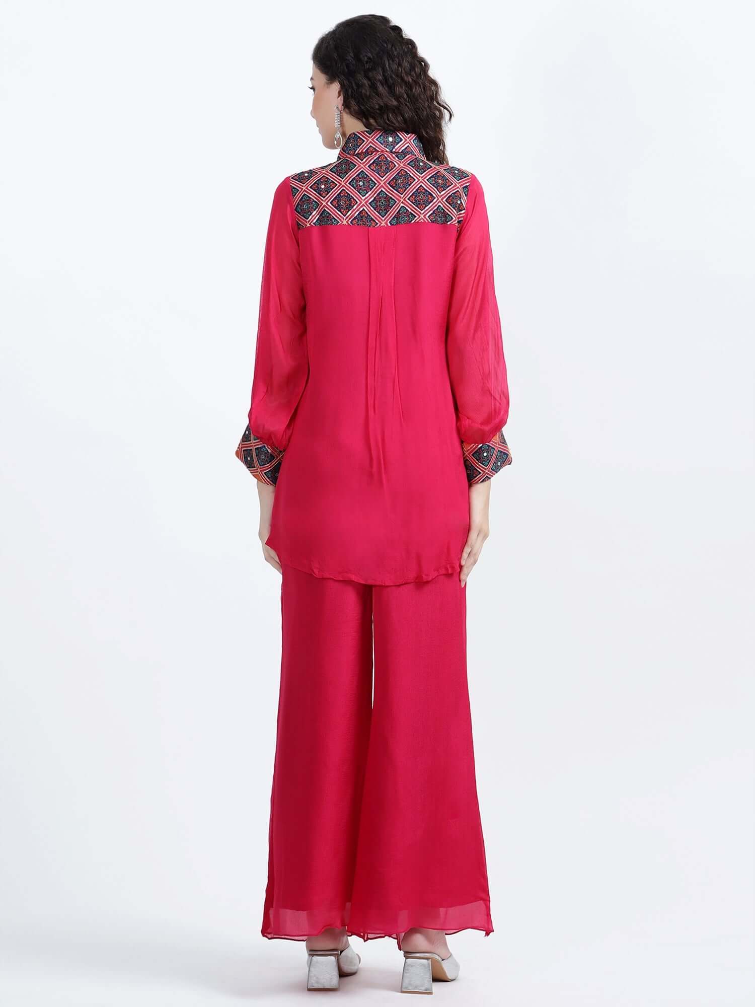 Fuchsia Pure Chinon Co-ord Set - LABEL OSS